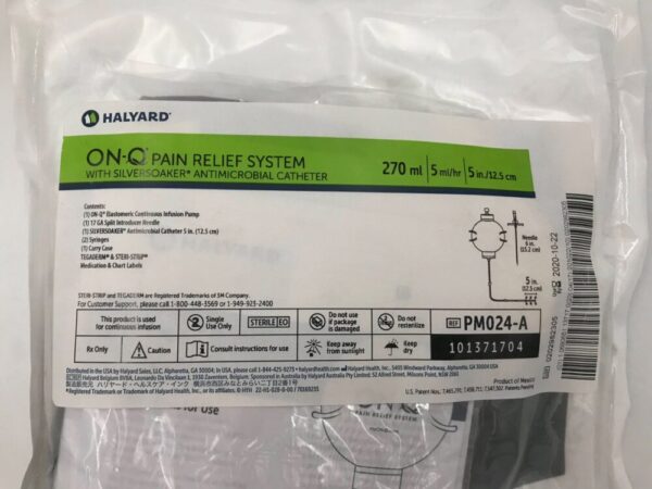 HALYARD PM024-A ON-Q Pain Relief System w/ Silversoaker Antimicrobial Catheter 270ml (X)