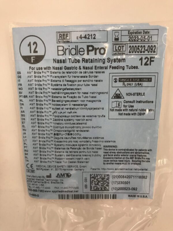 Applied Medical E4-4212 Bridle Pro Nasal Tube Retaining System 12F (X)