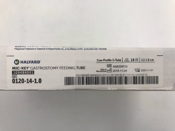 Halyard 0120-14-1.0 Mic-Key* Gastrostomy Feeding Tube Low-Profile G-Tube Diameter 14Fr Length 1.0cm(X)