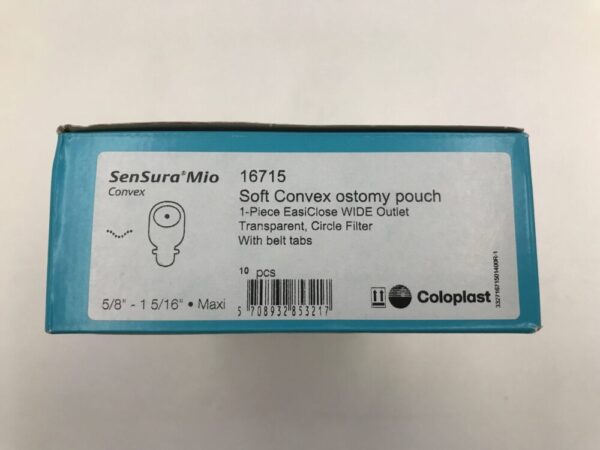 Coloplast 16715 Soft Convex Ostomy Pouch 5/8"- 1 5/16" Maxi (10/Box) (X)