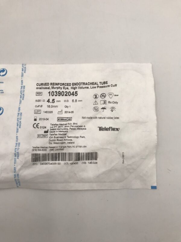 TELEFLEX 103902045 Rusch rved Reinforced Endotracheal Tube 4.5mm (X)