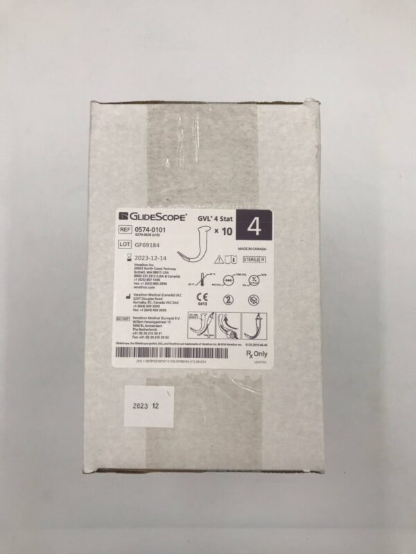 Verathon 0574-0101 Glidescope Video Laryngoscopes GVL 4 Stat (10/Box)