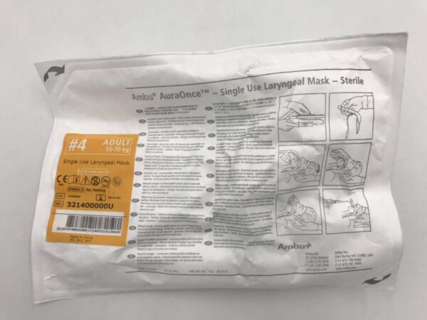 Ambu 321400000U AuraOnce Single Use Laryngeal Mask #4 Adult 50-70kg (X)