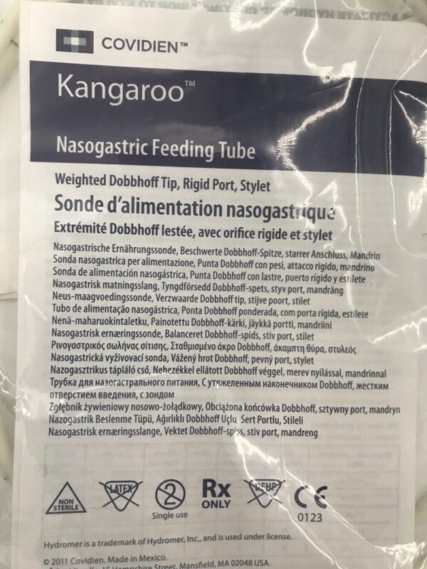 Covidien 8884711253 Kangaroo Nasogastric Feeding Tube 12Fr/Ch (X)