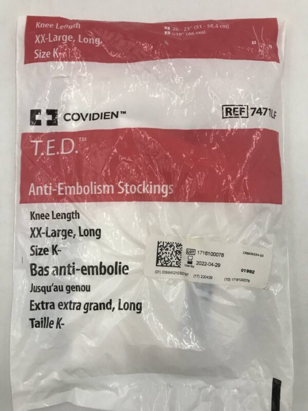 Covidien 7471LF T.E.D. Anti-Embolism Stockings Keen Length Long Size K- (X)