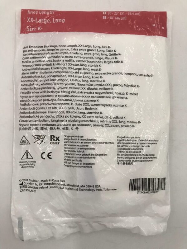 Covidien 7471LF T.E.D. Anti-Embolism Stockings Keen Length Long Size K- (X)