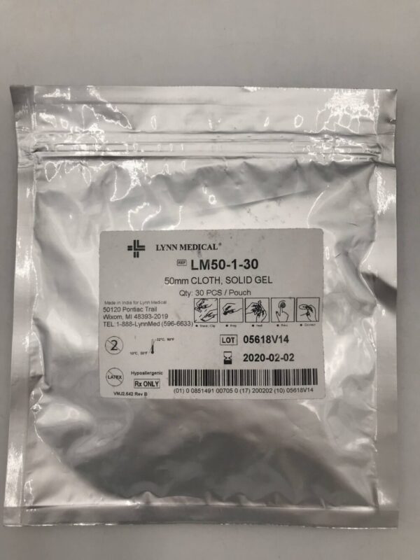 Lynn Medical LM50-1-30 50mm Cloth Solid Gel (30/Pack) (X)