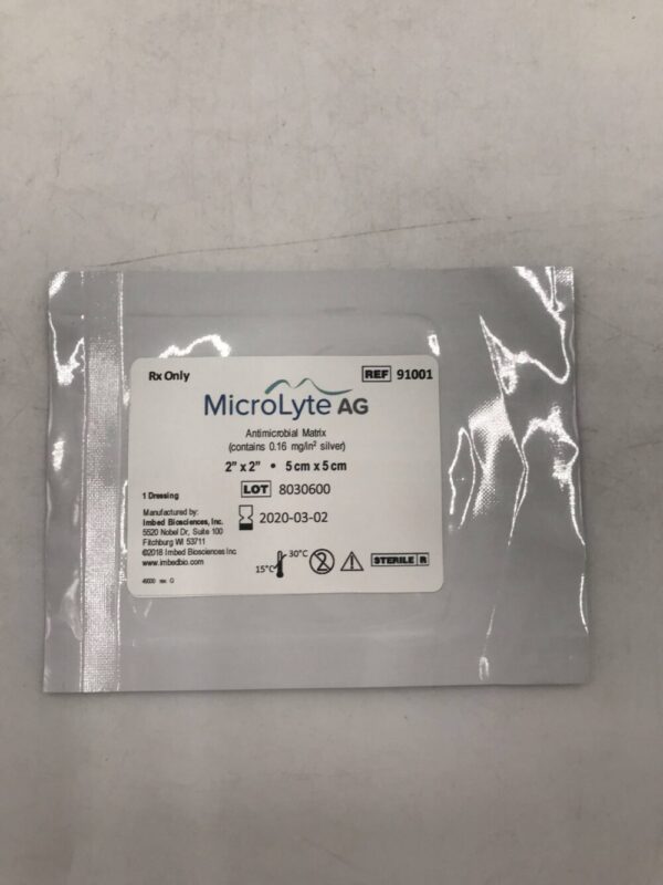 Imbed Biosciences 91001 MicroLyte AG Antimicrobial Matrix 2" x 2" (X)