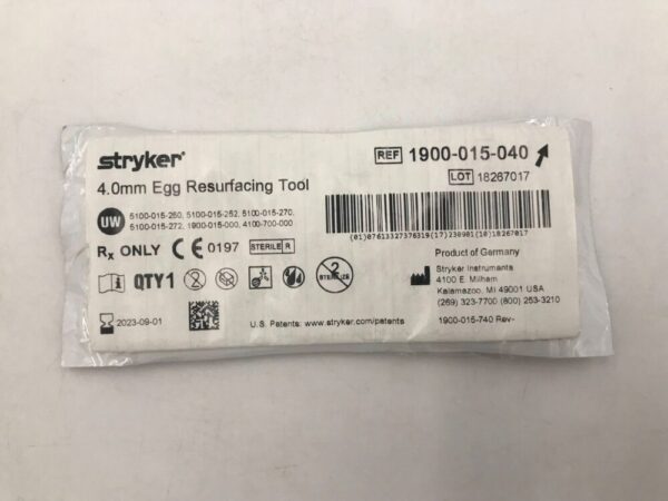STRYKER 1900-015-040 Eggd Resurfacing Tool 4mm (X)