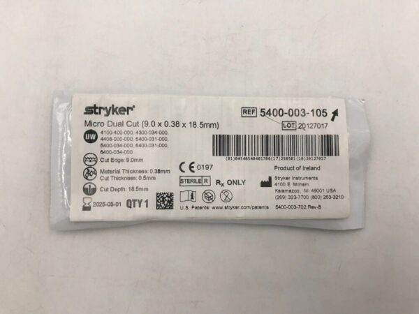 STRYKER 5400-003-105 Micro Dual Cut 9 x 0.38 x 18.5mm
