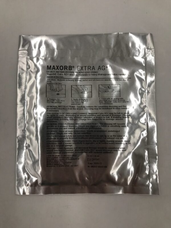 MEDLINE MSC9445EP Maxorb Extra AG+ Silver Antimicrobial Wound Dressing 4in x 4.75in (X)
