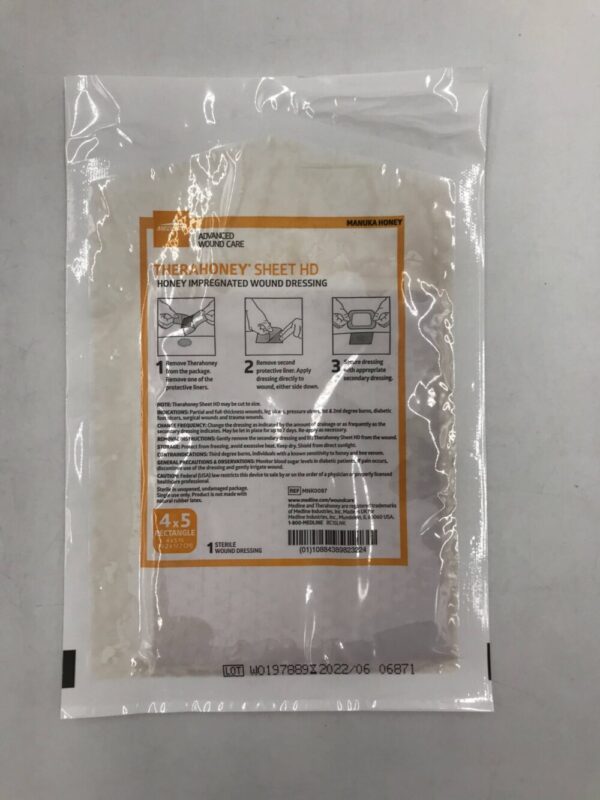 MEDLINE MNK0087 Therahoney Sheet HD Honey Impregnated Wound Dressing 4x5in