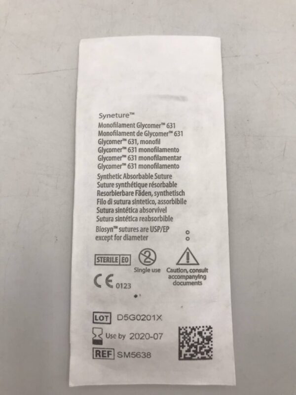 Covidien SM-5638 Biosyn Monofilament Absorbable Suture 3-0 2 Metric 30" P-12 Cutting 19mm (X)