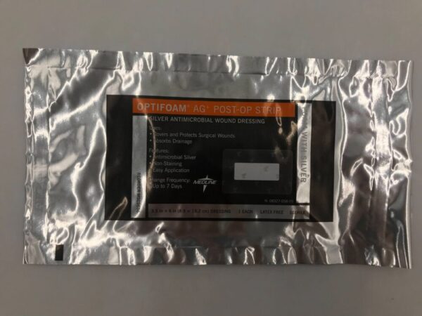 MEDLINE MSC9636 OptiFoam AG+ Post-Op Strip Silver Antimicrobial Wound Dressing 3.5in x 6in (X)