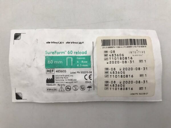 Intuitive Surgical 48360G da Vinci X da Vinci Xi SureForm 60 Reload 60mm Green 6-Row 4.3mm (X)