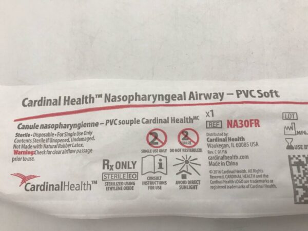 Cardinal Health NA30FR Nasopharyngeal Airway-PVC Soft 30Fr 7.5mm