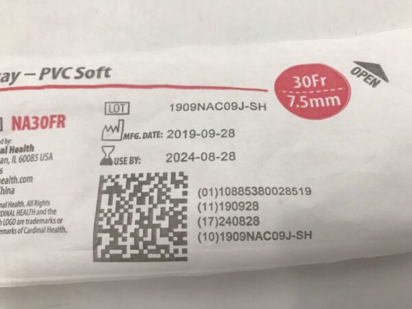Cardinal Health NA30FR Nasopharyngeal Airway-PVC Soft 30Fr 7.5mm