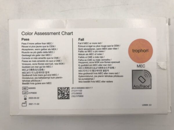 Nanosonics Limited N05003 Color Assessment Chart Pass (X)
