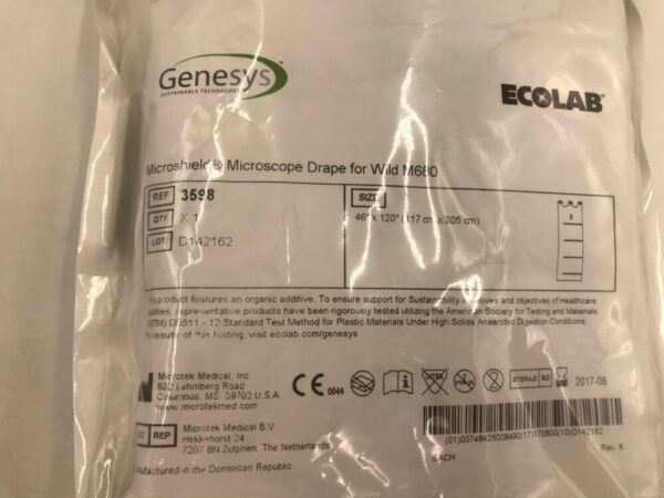 MICROTEK MEDICAL 3598 Genesys Ecolab Microshield Microscope Drape for Wild M680 46in x 120in (X)