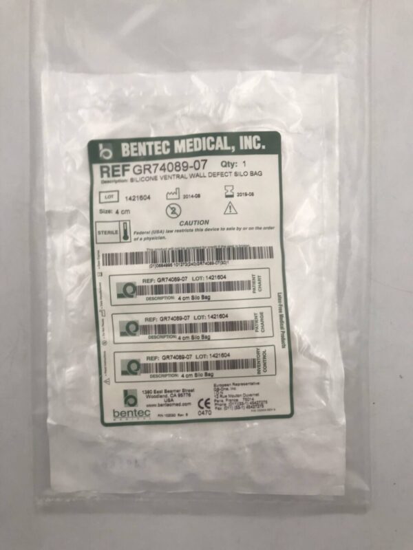 BENTEC MEDICAL GR74089-07 Silicone Ventral Wall Defect Silo Bag (X)