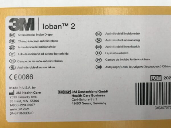 3M 6648EZ Ioban 2 Antimicrobial Incise Drape 60cm x 60cm (23in x 23in) (10/Box) (X)