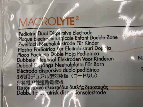 ConMed 425-2801 Macrolyte Pediatric Dual Dispersive Electrode 25-80lbs. (X)