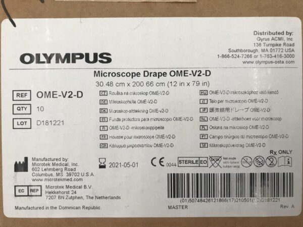 Olympus OME-V2-D Microscope Drape 30.48cm x 200.66cm (12in x 79in) (10/Box) (X)