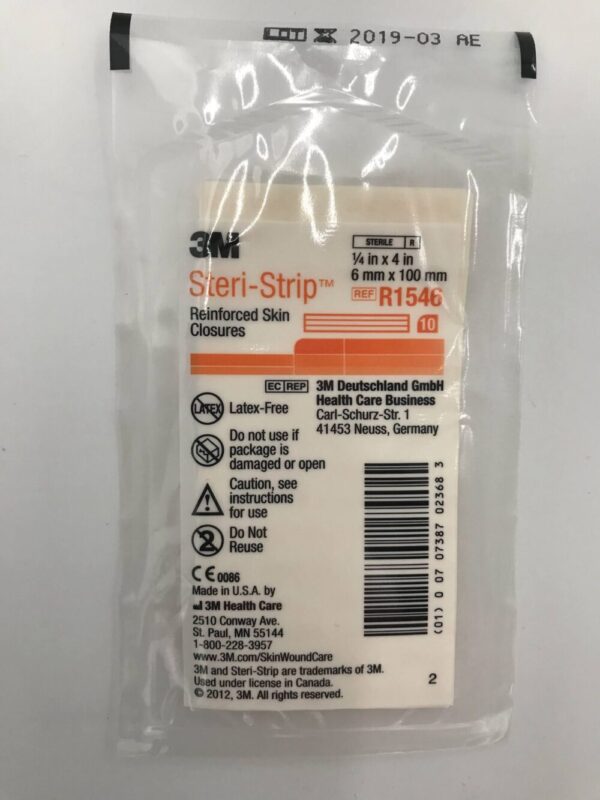 3M R1546 Steri -Strip Reinforced Skin Closures 1/4in x 4in (6mm x 100mm) (X)