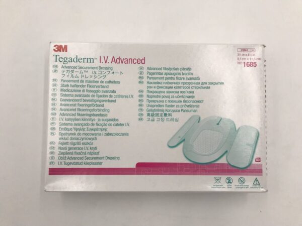 3M 1685 Tegaderm I.V. Advanced Securement Dressing 3 1/2in x 4 1/2in (8.5cm x 11.5cm) (50/Box)(X)
