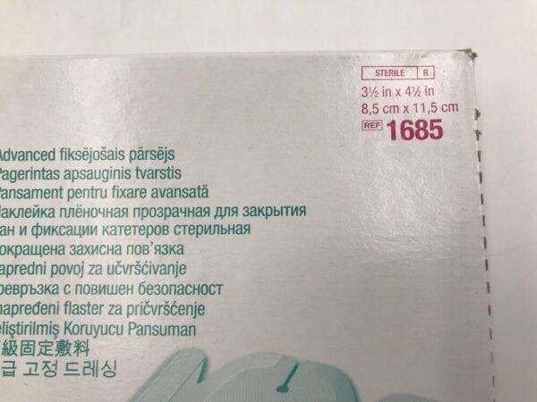 3M 1685 Tegaderm I.V. Advanced Securement Dressing 3 1/2in x 4 1/2in (8.5cm x 11.5cm) (50/Box)(X)