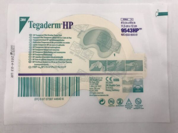 3M 9543HP Tegaderm HP Transparent Film Dressing Frame Style 4 1/2in x 4 3/4in (11.5cm x 12cm) (X)
