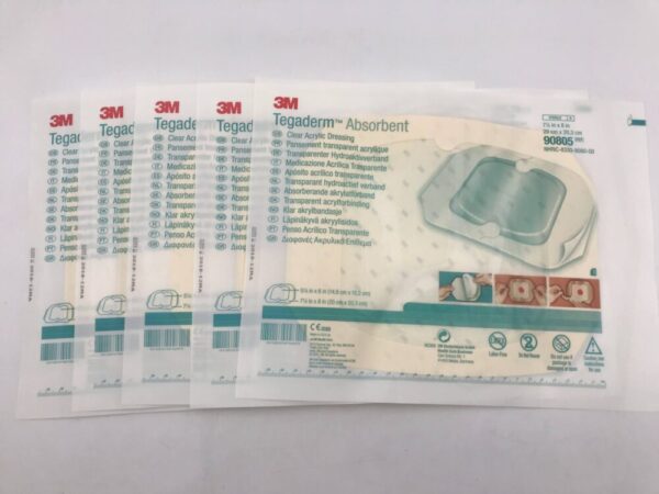 3M 90805 Tegaderm Absorbent Clear Acrylic Dressing 7-1/8in x 8in (5/Pack) (X)