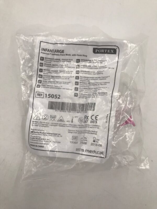 SMITHS MEDICAL 15052 Portex Infant Large Premium Anesthesia Face Mask w/Hook Ring (X)