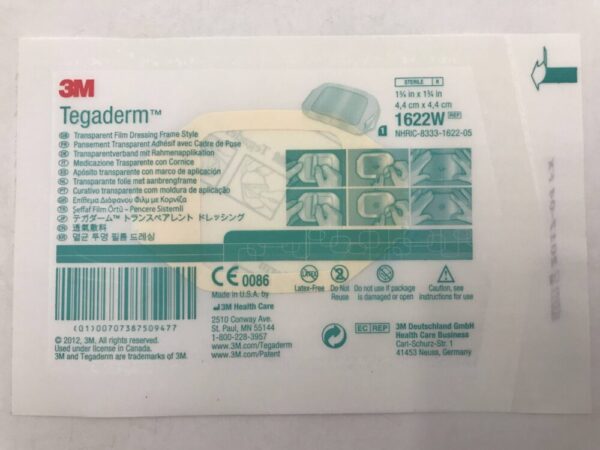 3M 1622W Tegaderm Transparent Film Dressing Frame Style 1-3/4in x 1-3/4in (X)