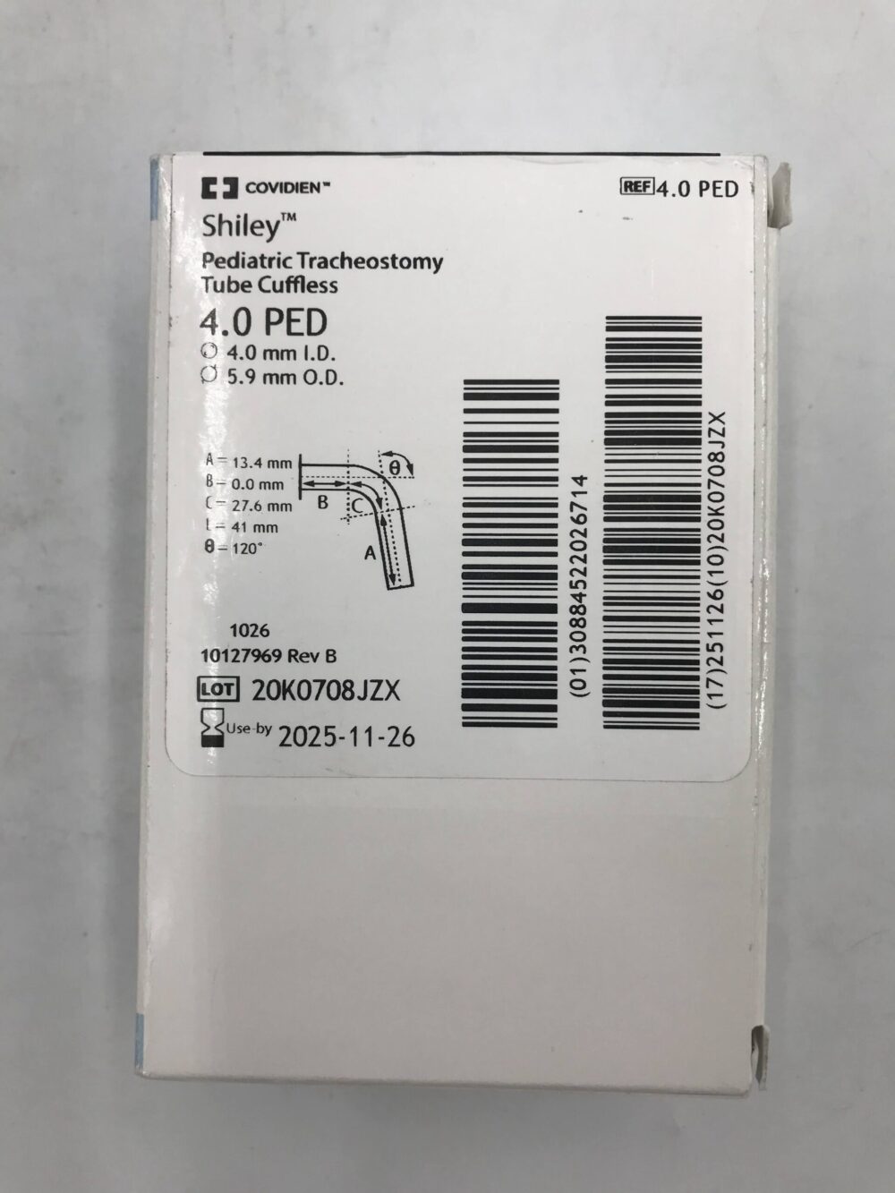 COVIDIEN 4.0 PED Shiley Pediatric Tracheostomy Tube Cuffless