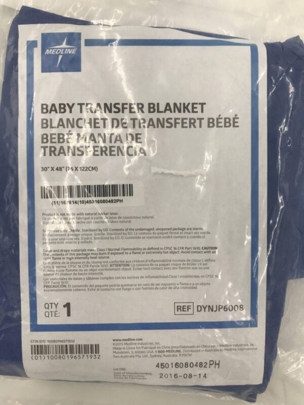 MEDLINE DYNJP6008 Baby Transfer Blanket 30in x 48in