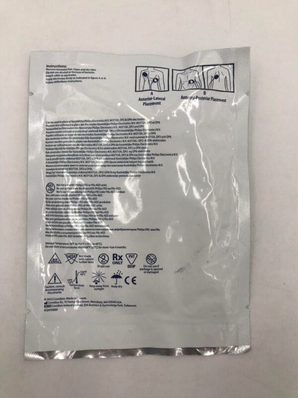COVIDIEN 40000006 Kendall 1710H Multi-Function Defibrillation Electrodes (2/Pkg)(X)