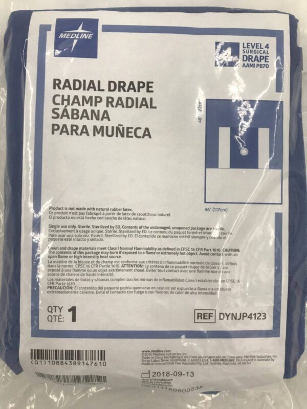 MEDLINE DYNJP4123 Radial Drape Level 4 Surgical Drape 48in x 46in