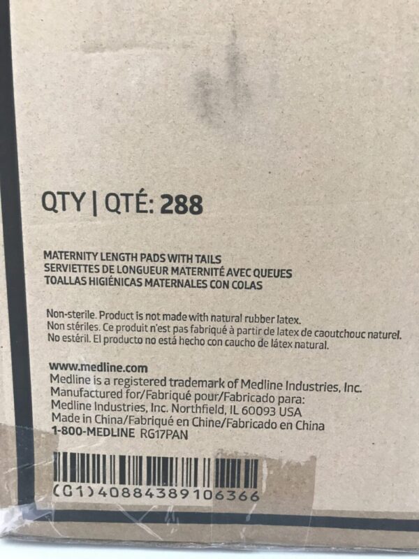 Medline NON241283 Maternity Length Pads with Tails (288/Box)