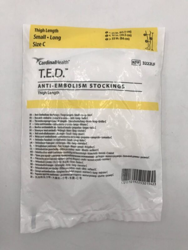 CARDINAL HEALTH 3222LF T.E.D. Anti-Embolism Stockings Thigh Length Small Size C