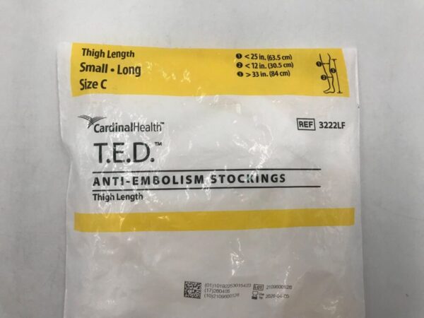 CARDINAL HEALTH 3222LF T.E.D. Anti-Embolism Stockings Thigh Length Small Size C