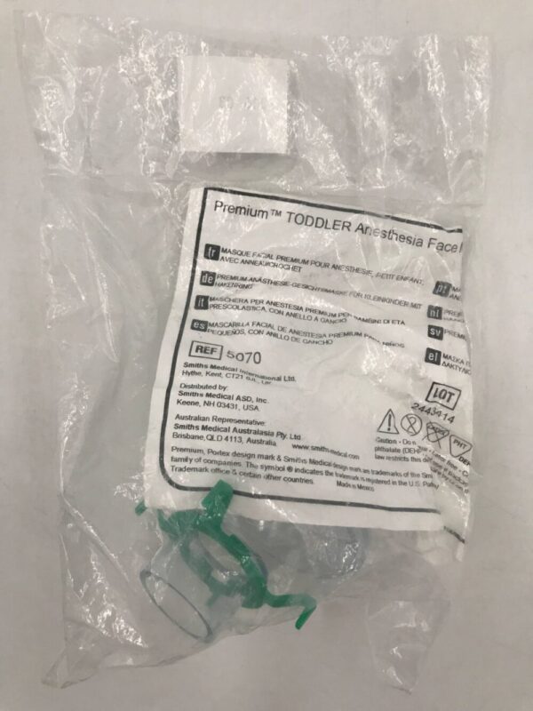 SMITHS MEDICAL 5070 Portex Premium Toddler Anesthesia Face Mask w/Hook Ring (X)