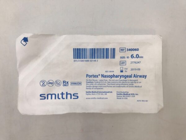 SMITHS MEDICAL 340060 Portex Nasopharyngeal Airway 6mm (X)