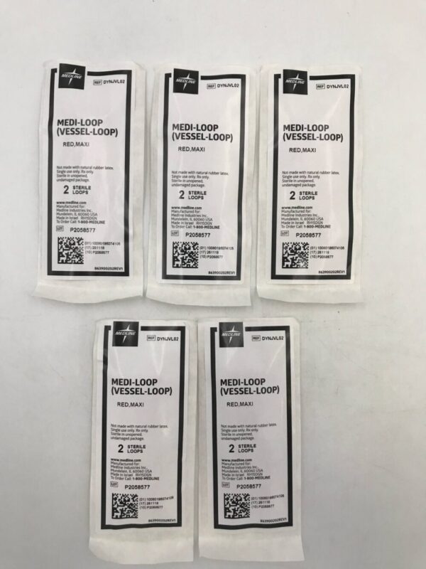 Medline DYNJVL02 Medi-Loop (Vessel-Loop) Red Maxi (5/Pack)