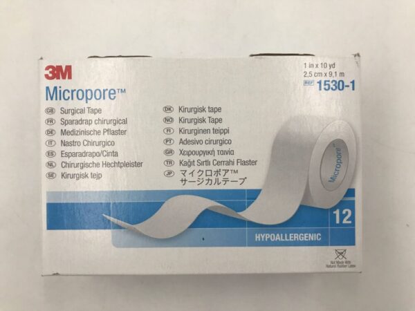 3M 1530-1 Micropore Surgical Tape 1in x 10yd (12/Box) (X)