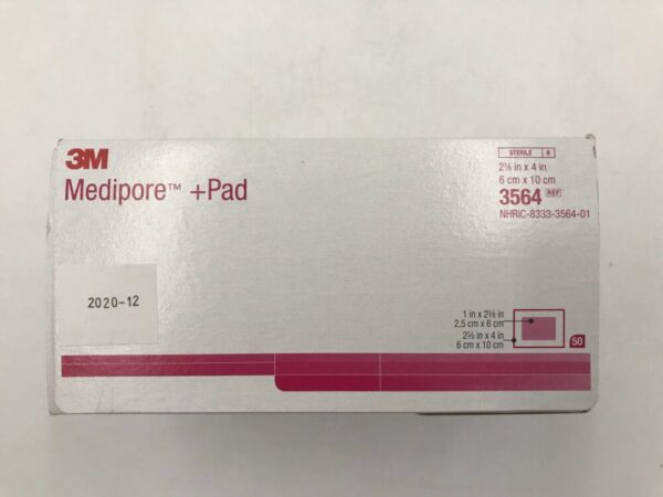 3M 3564 Medipore +Pad Soft Cloth Adhesive Wound Dressing 2 3/8in x 4in (50/Box)(X)