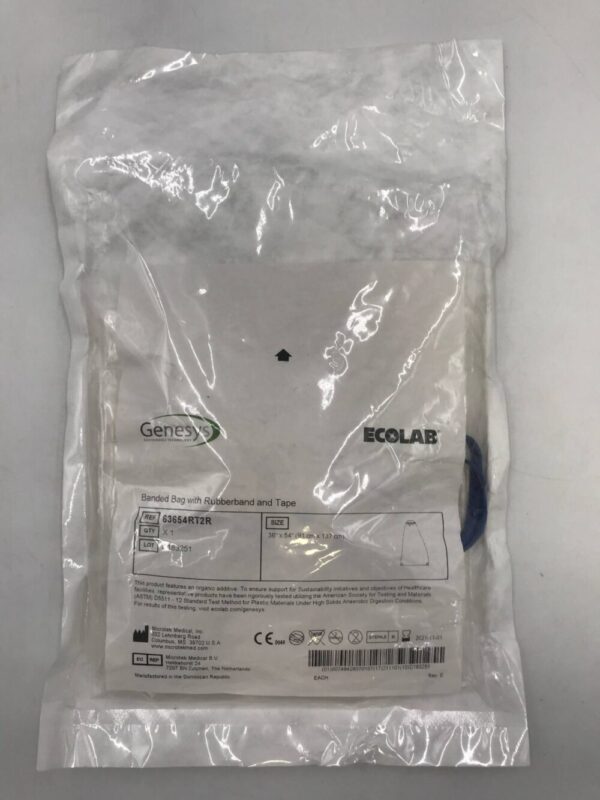 MICREOTEK 63654RT2R Genesys Ecolab Banded Bag w/ Rubberband and Tape 36in x 54in (X)