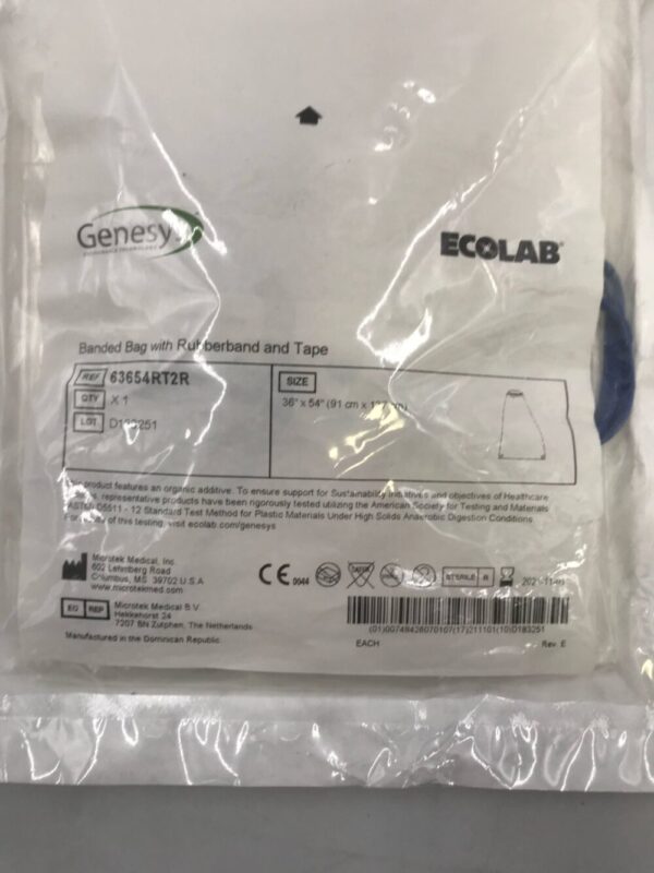 MICREOTEK 63654RT2R Genesys Ecolab Banded Bag w/ Rubberband and Tape 36in x 54in (X)