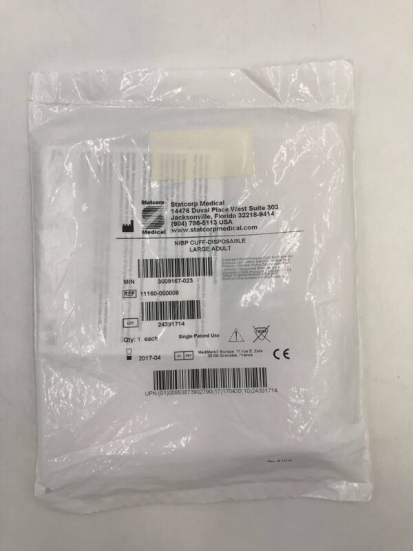 STATCORP MEDICAL 11160-000008 Soft Check NIBP Cuff-Disposable Large Adult 32-42cm(X)
