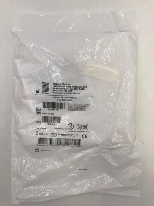 STATCORP 11160-000010 SoftCheck NIBP Cuff-Disposable X-Lg Adul35-44cm (OPENED PKG)(X)